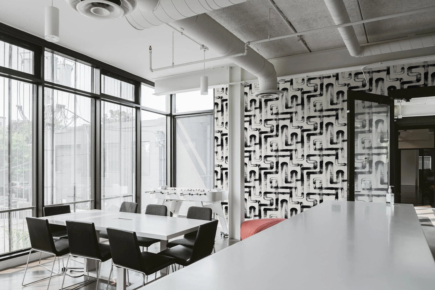 Accent wall wallpaper installation by Green & McElreath in Houston