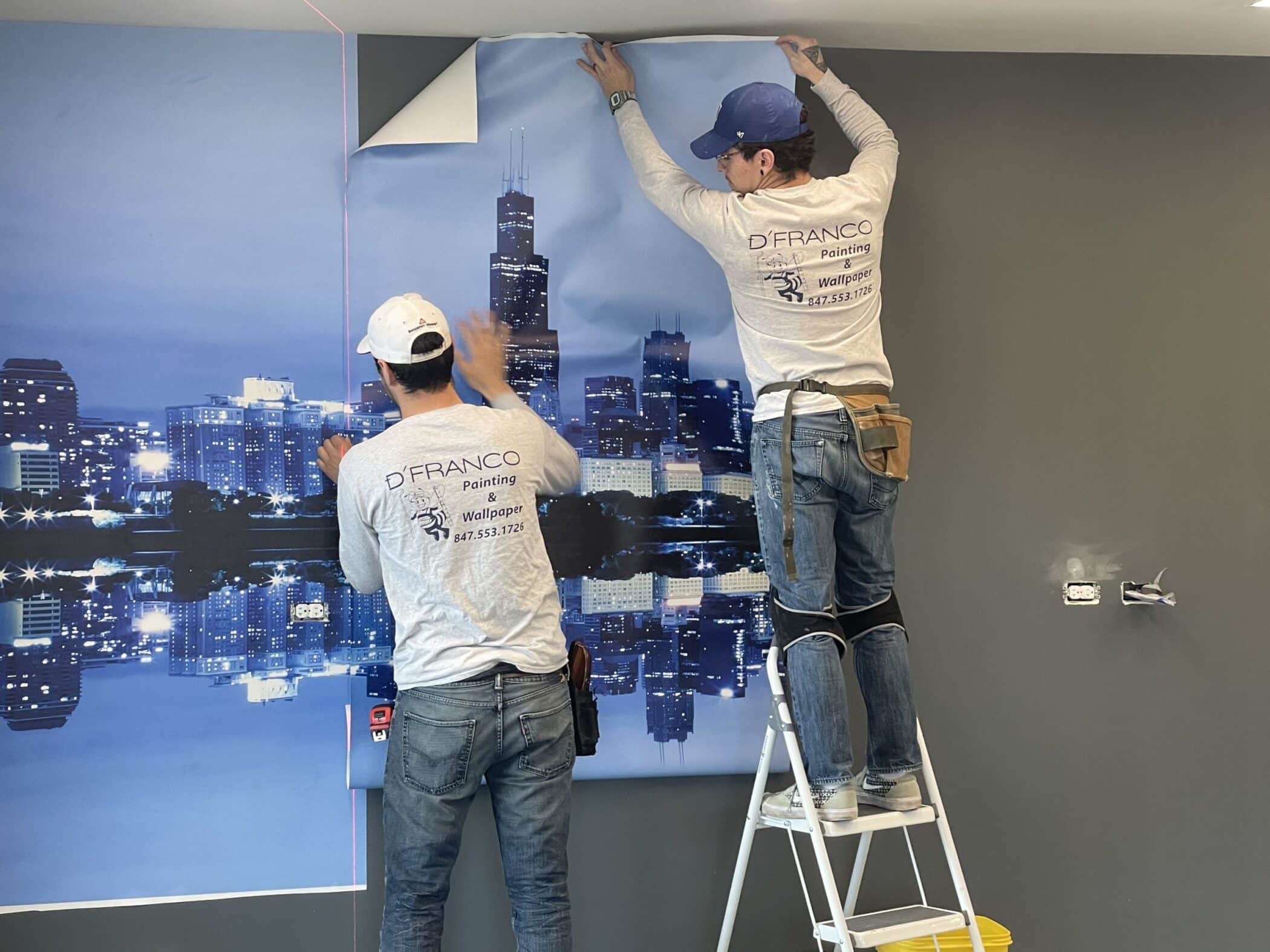 Commercial wallpaper installation by Green & McElreath in Houston