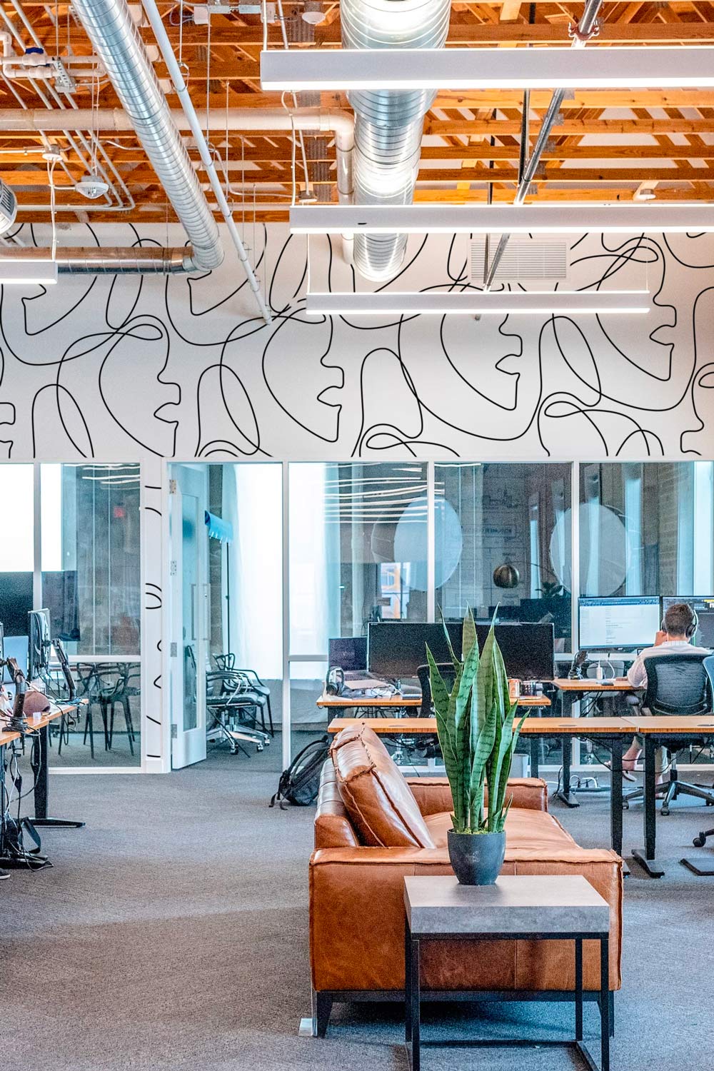 Custom wallcoverings installation by Green & McElreath in Houston